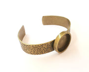 Bracelet Blank Resin Cuff Dry Flower inlay Blank Cuff Bezel Glass Cabochon Base Textured Adjustable Antique Bronze (22mm ) G23340
