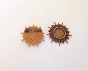 Sun Brooch Holders Pin Brooch Blanks Brooch Bezel Antique Copper Plated Brooch Pin Findings  (16mm Bezel size)  G23342