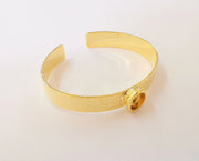 Bracelet Blank Resin Cuff Dry Flower inlay Blank Cuff Bezel Glass Cabochon Base Hammered Adjustable Shiny Gold Plated (10x8mm ) G23344