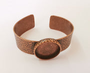 Bracelet blank Resin cuff Dry flower inlay blank Cuff bezel Glass cabochon base Hammered adjustable Antique copper (25mm ) G23347