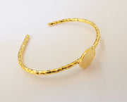 Shiny gold blanks Hammered bracelet blanks Cuff blanks Adjustable bracelet blank Gold plated bracelet (16 mm Blanks ) G23350
