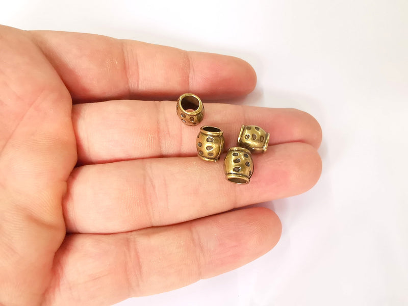 10 Rondelle beads Antique bronze plated beads (9x8mm)  G23383