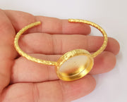 Matte gold hammered bracelet blanks settings Cuff blanks resin blank Inlay blank adjustable bracelet Gold plated bracelet (22mm) G23384