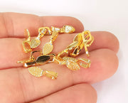 6 Glue on bails Shiny gold plated findings (15x5 mm)  G23385