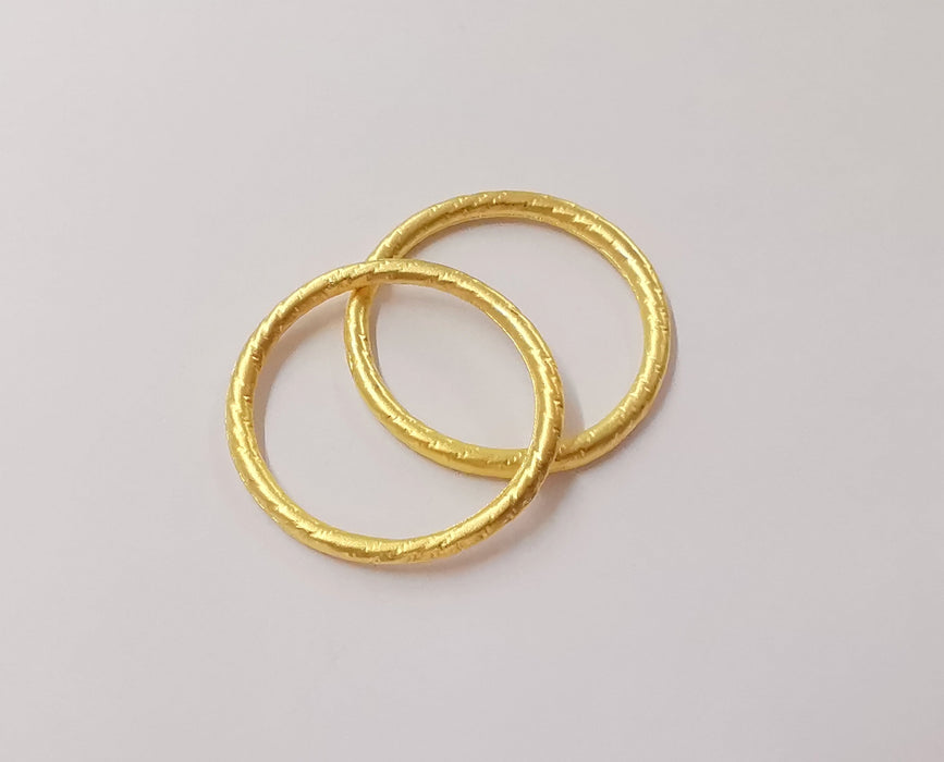 2 Gold circle findings Gold plated connector findings (30mm)  G23786