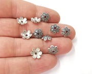 20 Flower Bead Caps Antique Silver Plated Bead Caps , Findings  (10 mm)  G23788