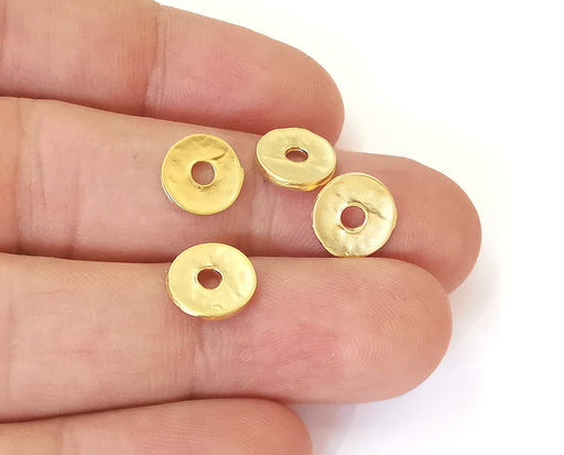 10 Round disc findings Gold plated findings (10mm)  G23792