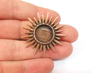 Sun brooch Holders pin Brooch blanks Brooch bezel Antique copper plated Brooch pin findings  (16mm Bezel size)  G23392