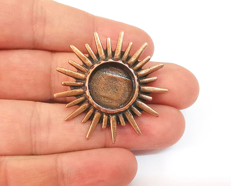 Sun brooch Holders pin Brooch blanks Brooch bezel Antique copper plated Brooch pin findings  (16mm Bezel size)  G23392