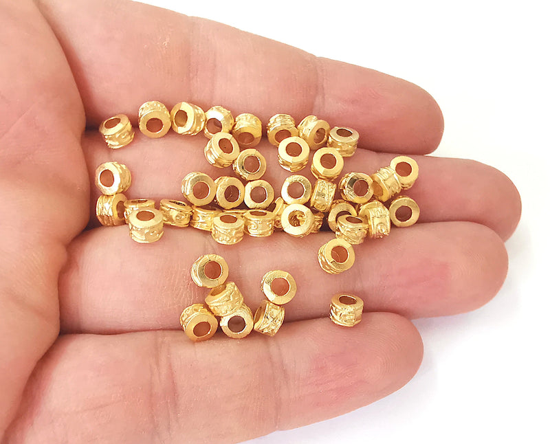 10 Rondelle Beads Gold Plated Beads (5mm)  G23801