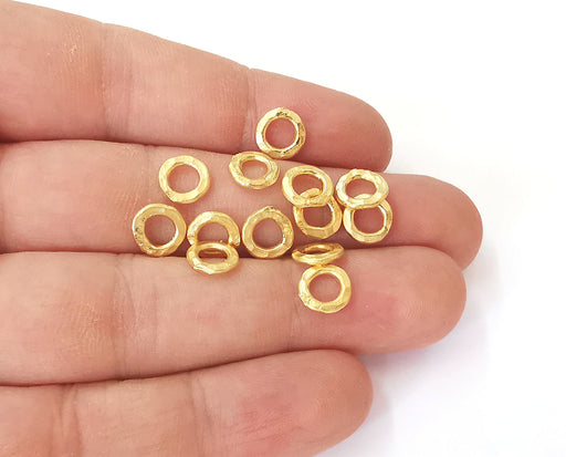 10 Round disc findings Gold plated brass findings (8mm)  G23803