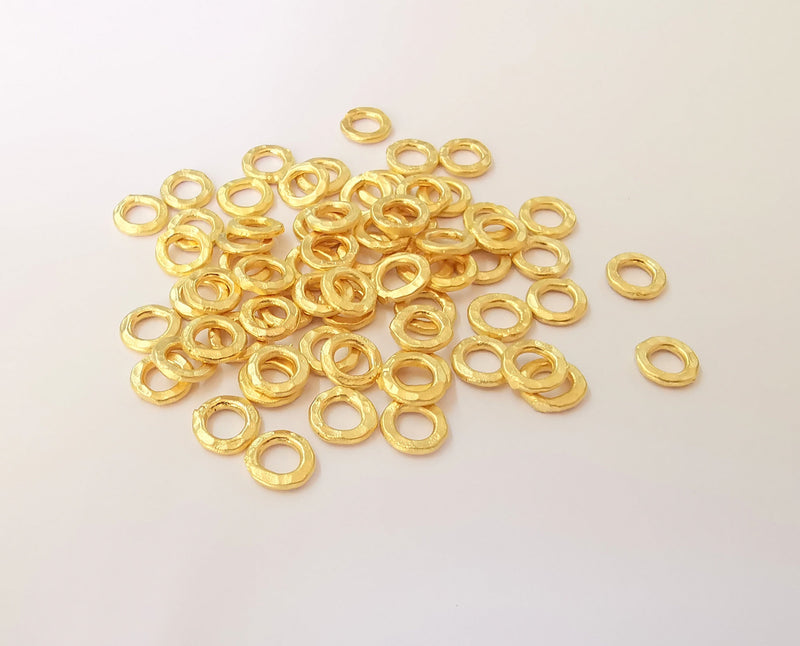 10 Round disc findings Gold plated brass findings (8mm)  G23803