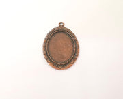 2 Leaves frame pendant blank Antique copper plated pendant (52x34mm) (34x25mm Blank Size)  G23804