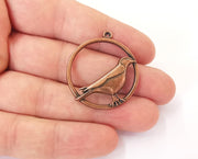 2 Bird charms Copper plated charms (36x33mm)  G23805