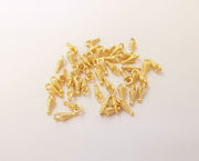 20 Gold spike charms Gold plated charms (9x4mm)  G23811