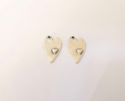 4 Heart charms Antique silver plated charms (24x15mm)  G23826