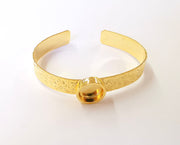 Bracelet Blank Resin Cuff Dry Flower inlay Blank Cuff Bezel Glass Cabochon Base Textured Adjustable Shiny Gold Plated (12mm ) G23410