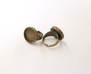 Antique bronze ring blank setting Cabochon base inlay Ring backs mounting Adjustable ring bezel (17mm blank) Antique bronze plated G23427