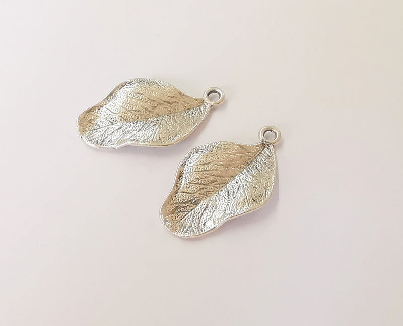 4 Leaf charms Antique silver plated charms (34x20mm) G23834