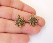 10 Lotus Charms Antique Bronze Plated Charms (21x17mm)  G23444