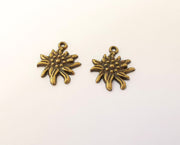 10 Lotus Charms Antique Bronze Plated Charms (21x17mm)  G23444