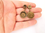 Earring blank backs Antique bronze Resin base inlay blank Cabochon mountings Antique Bronze (16mm + 8mm blanks) 1 pair G23453