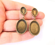 Earring blank backs Hammered antique bronze Resin base inlay blank Cabochon mountings Antique Bronze (25x18 + 14x10mm blanks) 1 pair G23454