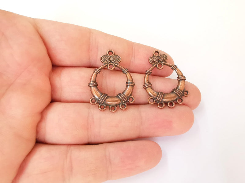 4 Antique copper connector charms Antique copper plated charms (33x23mm)  G23458