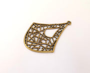 2 Bronze charms Antique bronze plated charms (62x42mm)  G23460