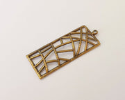 2 Rectangle charms Antique bronze plated charms (51x20mm) G23472
