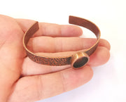 Bracelet blank Resin cuff Dry flower inlay blank Cuff bezel Glass cabochon base textured adjustable Antique copper (12mm ) G23471