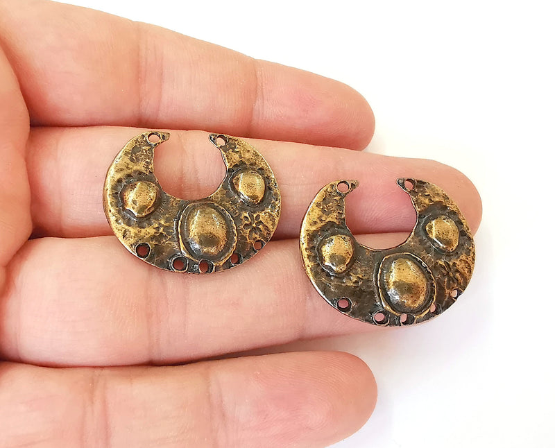 2 Antique bronze charm connector Antique bronze plated charm (30x25mm) G23476