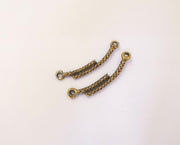 4 Bronze charms connector Antique bronze plated charms (43mm)  G23482