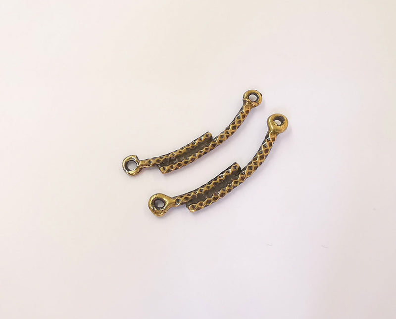 4 Bronze charms connector Antique bronze plated charms (43mm)  G23482