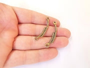 4 Bronze charms connector Antique bronze plated charms (43mm)  G23482