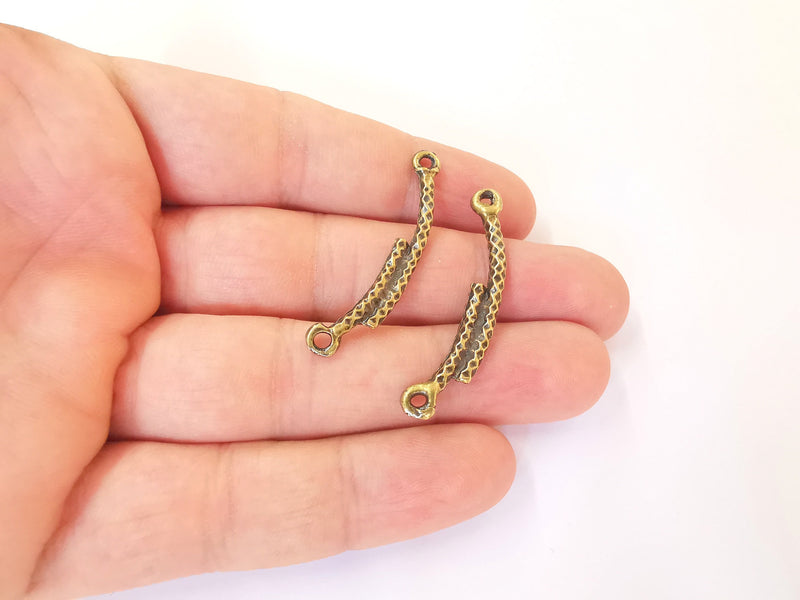 4 Bronze charms connector Antique bronze plated charms (43mm)  G23482