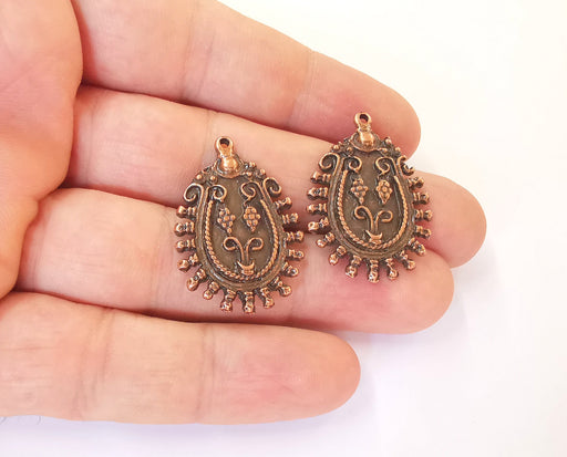 4 Copper charm Antique copper charm (33x23mm) G23485
