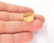 Adjustable ring blank, (10mm blank)  Gold plated brass G23494