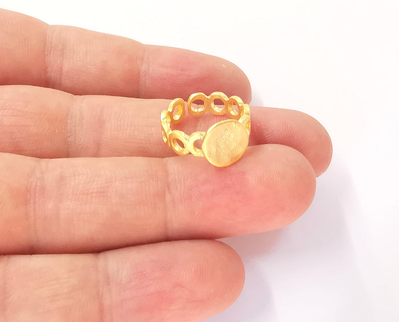 Adjustable ring blank, (10mm blank)  Gold plated brass G23494