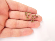10 Dolphin charms Antique bronze plated charms (22x14mm)  G23497