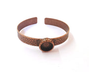 Bracelet blank Resin cuff Dry flower inlay blank Cuff bezel Glass cabochon base Hammered adjustable Antique copper (12mm ) G23500