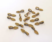 10 Glue on bails Antique bronze plated findings (15x5 mm)  G23503