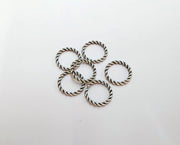 20 Twisted circle findings Antique silver plated circle (15mm)  G23512