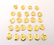 Initial letter charm,Personalized Initial, Add on letter, Add on initial, 24K Shiny gold plated initial charm, Alphabet Charms 10x7mm G23527