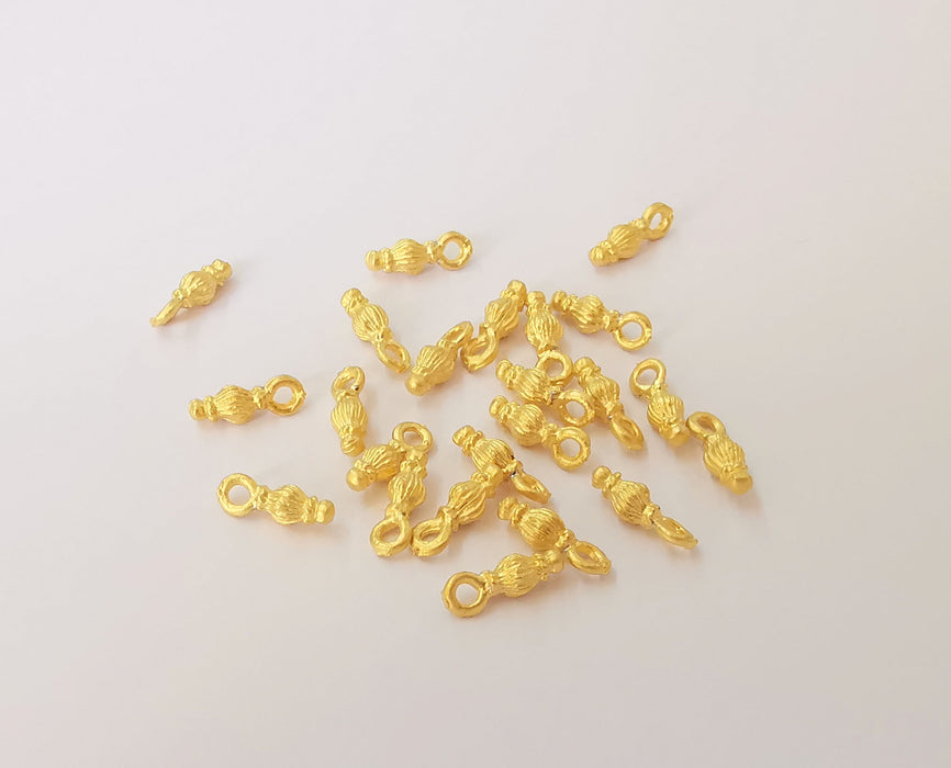 10 Gold charms Gold plated brass charms (10x4mm)  G23837