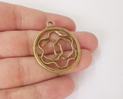 2 Antique bronze charms Antique bronze plated charms (40x34mm)  G23851