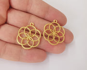 2 Circles charms Gold plated charms (30x24mm) G23852