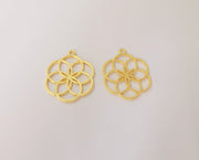 2 Circles charms Gold plated charms (30x24mm) G23852