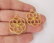2 Circles charms Gold plated charms (30x24mm) G23852