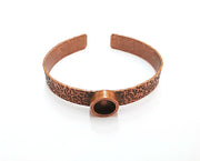 Bracelet blank Resin cuff Dry flower inlay blank Cuff bezel Glass cabochon base Textured adjustable Antique copper (10mm ) G23544